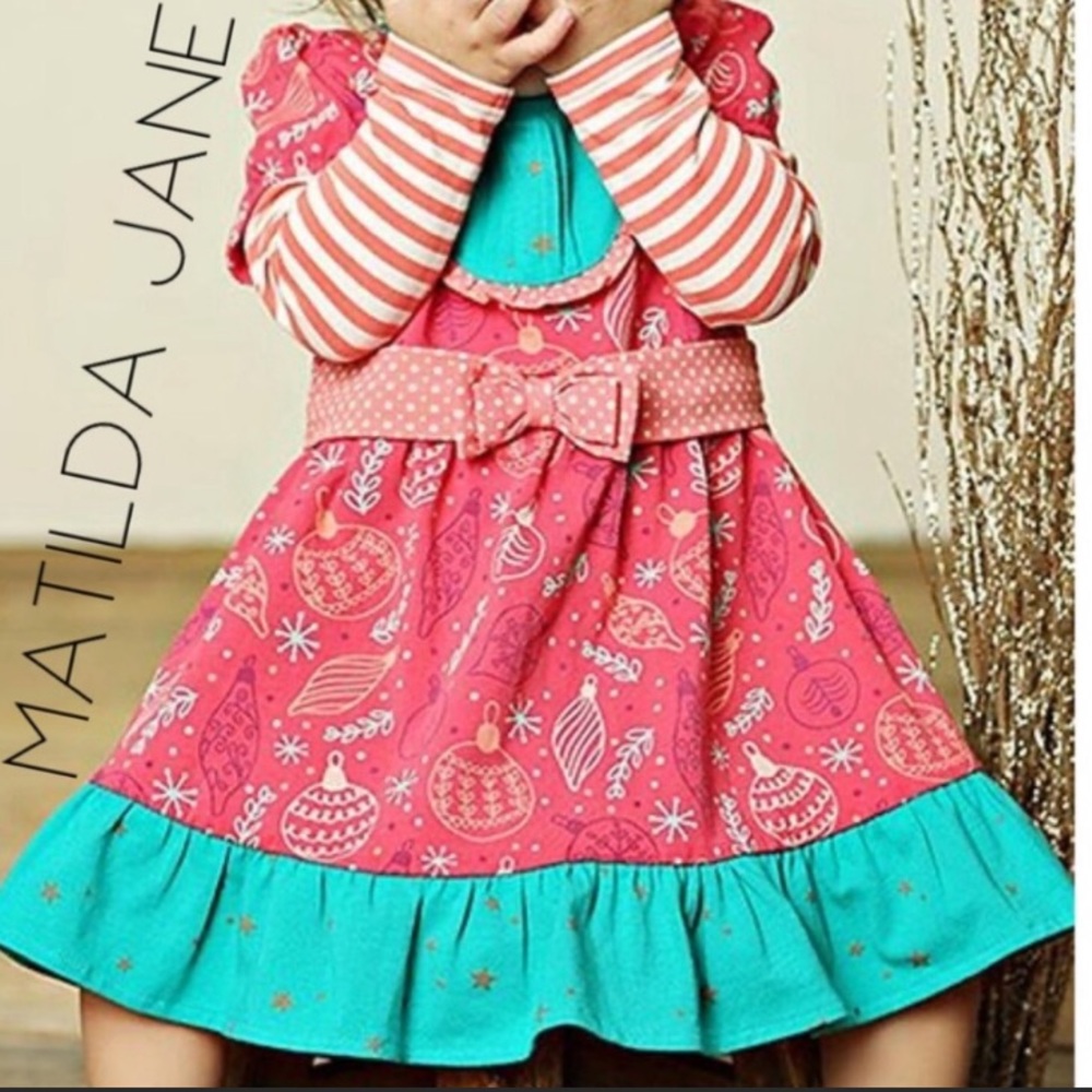 Matilda Jane Holiday Ornament Dress 6-12mo EUC